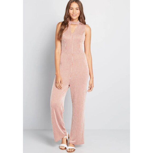 Modcloth Pants - Modcloth For the Bliss of It Jumpsuit Women's Size Medium Orange Striped NWT!